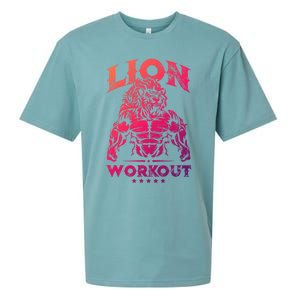 Lion Workout Beast Muscles Motivation Fitness Gym Quote Gift Sueded Cloud Jersey T-Shirt