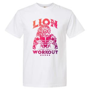 Lion Workout Beast Muscles Motivation Fitness Gym Quote Gift Garment-Dyed Heavyweight T-Shirt