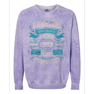 Legends Were Born In September 1983 Birthday Gift Colorblast Crewneck Sweatshirt