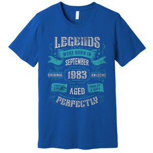 Legends Were Born In September 1983 Birthday Gift Premium T-Shirt