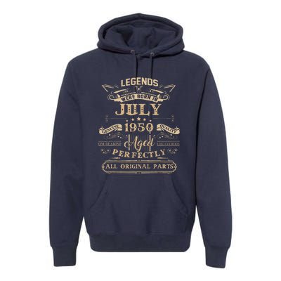 Legends Were Born In July 1950 73 Year Old Birthday Gifts Premium Hoodie