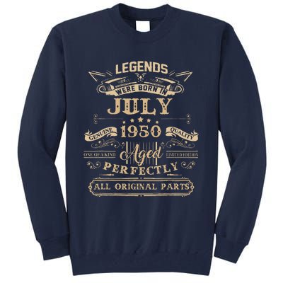 Legends Were Born In July 1950 73 Year Old Birthday Gifts Tall Sweatshirt