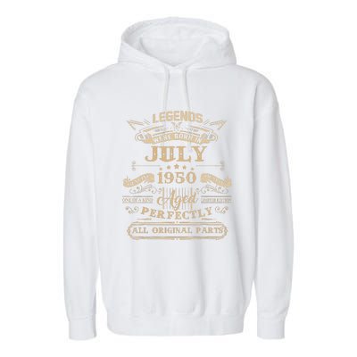 Legends Were Born In July 1950 73 Year Old Birthday Gifts Garment-Dyed Fleece Hoodie