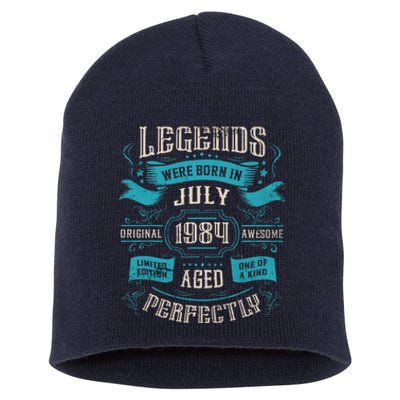 Legends Were Born In July 1984 Birthday Short Acrylic Beanie