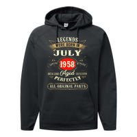 Legends Were Born In July 1958 65th Birthday Gifts Performance Fleece Hoodie