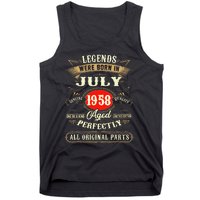 Legends Were Born In July 1958 65th Birthday Gifts Tank Top