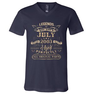 Legends Were Born In July 2003 20 Year Old Birthday Gifts V-Neck T-Shirt