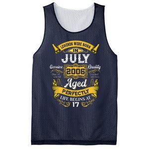 Legends Were Born In July 2006 17th Birthday Gift 17 Yrs Old Mesh Reversible Basketball Jersey Tank