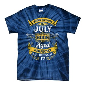 Legends Were Born In July 2006 17th Birthday Gift 17 Yrs Old Tie-Dye T-Shirt