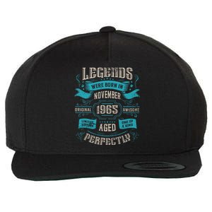 Legends Were Born In November 1965 Birthday Wool Snapback Cap