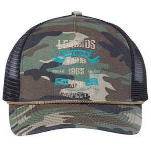 Legends Were Born In November 1965 Birthday Retro Rope Trucker Hat Cap