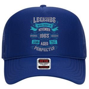 Legends Were Born In November 1965 Birthday High Crown Mesh Back Trucker Hat