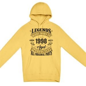 Legends Were Born In 1998 Aged Perfectly Birthday Premium Pullover Hoodie