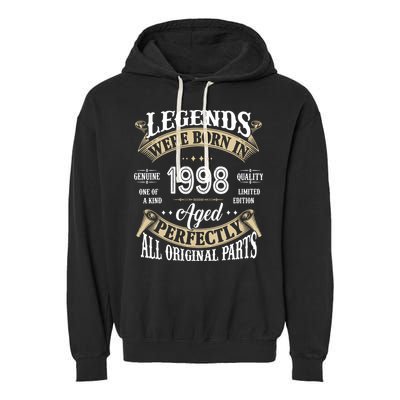Legends Were Born In 1998 Aged Perfectly Birthday Garment-Dyed Fleece Hoodie