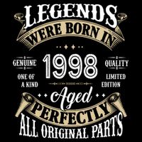 Legends Were Born In 1998 Aged Perfectly Birthday City Backpack