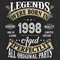 Legends Were Born In 1998 Aged Perfectly Birthday 11oz C Handle Ceramic Mug