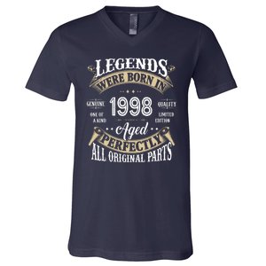 Legends Were Born In 1998 Aged Perfectly Birthday V-Neck T-Shirt