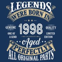 Legends Were Born In 1998 Aged Perfectly Birthday Button