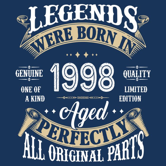 Legends Were Born In 1998 Aged Perfectly Birthday Button