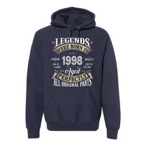 Legends Were Born In 1998 Aged Perfectly Birthday Premium Hoodie