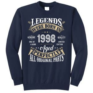 Legends Were Born In 1998 Aged Perfectly Birthday Tall Sweatshirt