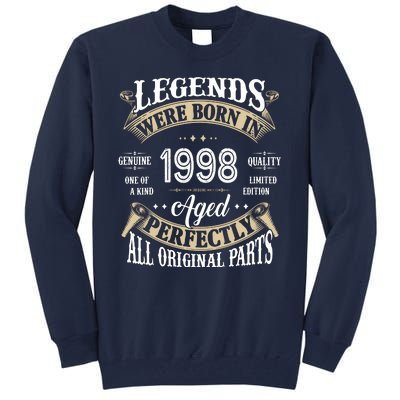 Legends Were Born In 1998 Aged Perfectly Birthday Tall Sweatshirt