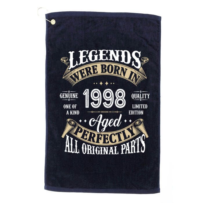 Legends Were Born In 1998 Aged Perfectly Birthday Platinum Collection Golf Towel