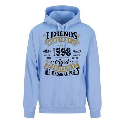 Legends Were Born In 1998 Aged Perfectly Birthday Unisex Surf Hoodie