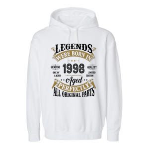 Legends Were Born In 1998 Aged Perfectly Birthday Garment-Dyed Fleece Hoodie