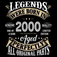 Legends Were Born In 2000 Aged Perfectly Birthday City Backpack