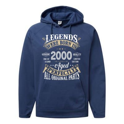 Legends Were Born In 2000 Aged Perfectly Birthday Performance Fleece Hoodie