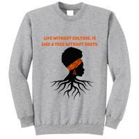 Life Without Culture Is Like A Tree Without Roots Tall Sweatshirt