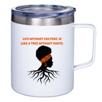 Life Without Culture Is Like A Tree Without Roots 12oz Stainless Steel Coffee Mug