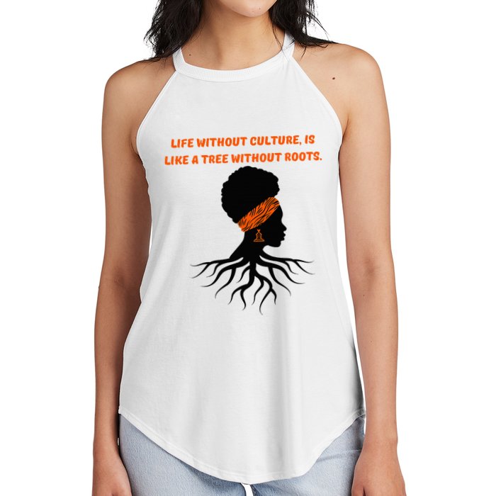 Life Without Culture Is Like A Tree Without Roots Women's Perfect Tri Rocker Tank