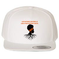 Life Without Culture Is Like A Tree Without Roots Wool Snapback Cap