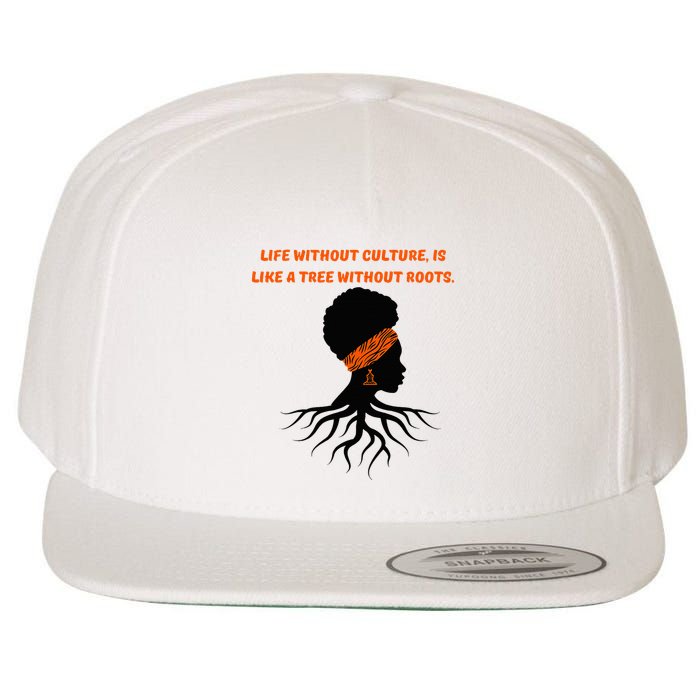 Life Without Culture Is Like A Tree Without Roots Wool Snapback Cap