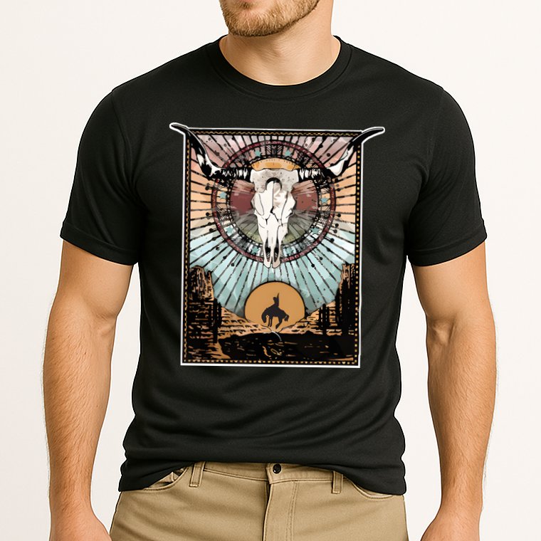 Longhorn Western Country Sweater Western Aesthetic Wild Cooling Performance Crew T-Shirt