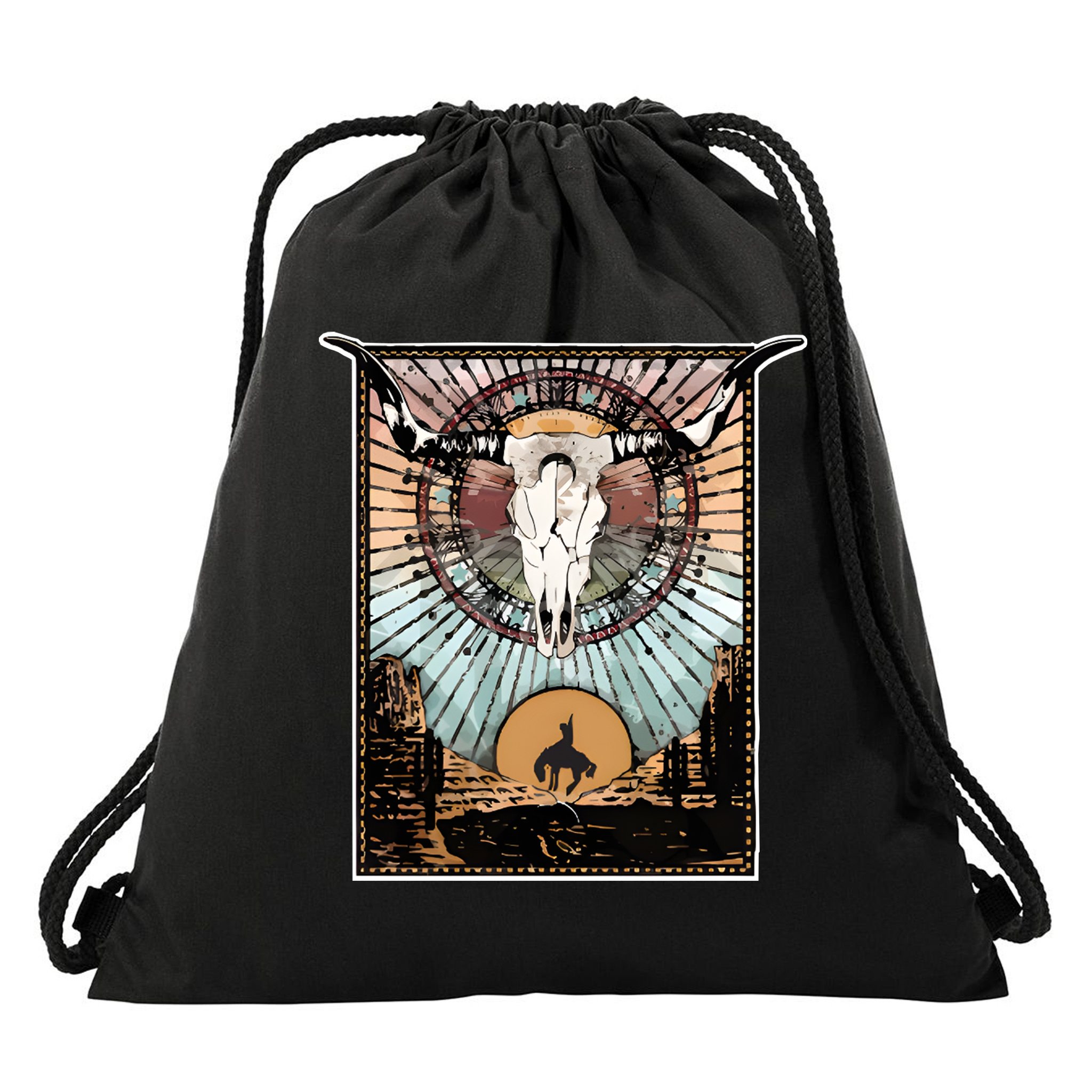 Longhorn Western Country Sweater Western Aesthetic Wild Drawstring Bag