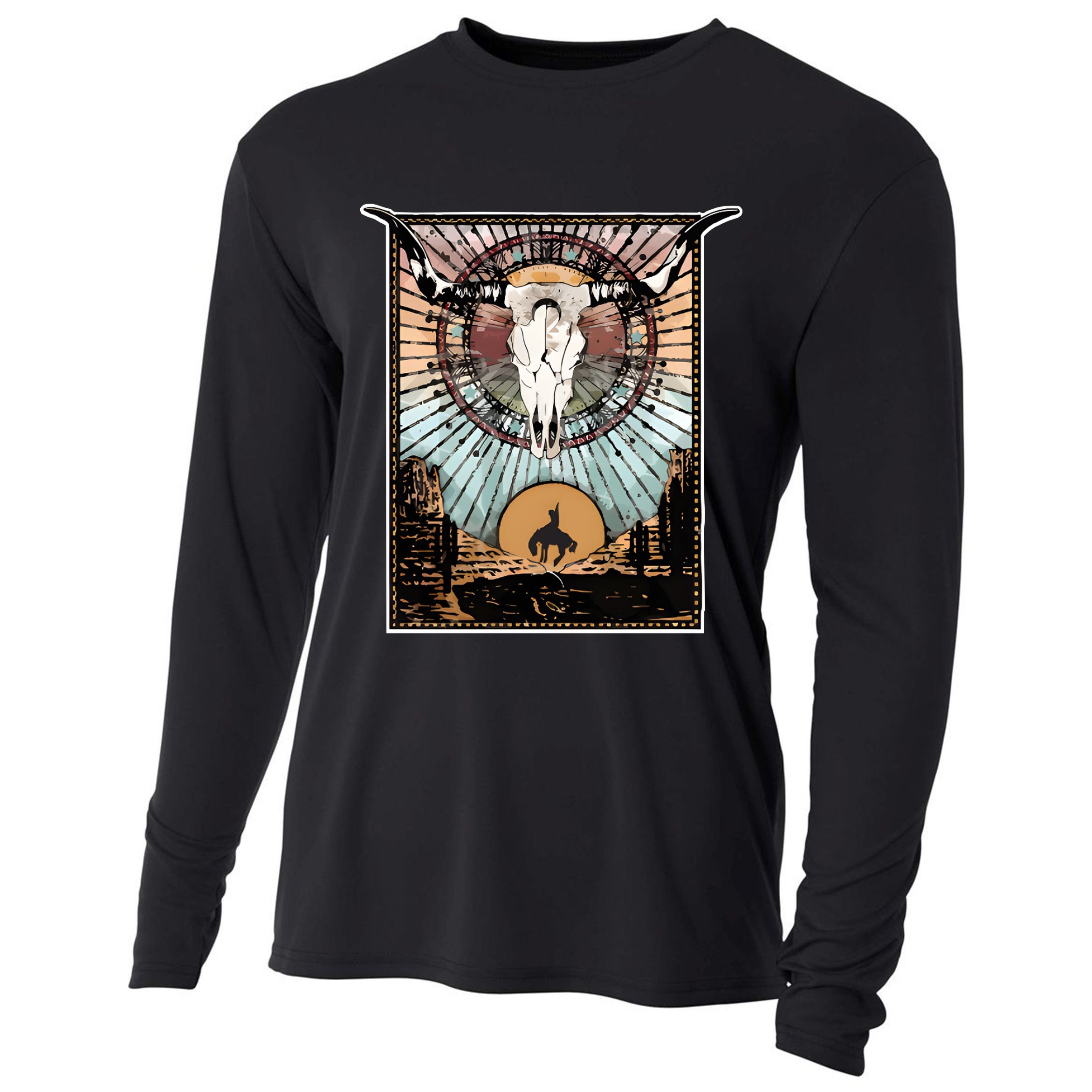 Longhorn Western Country Sweater Western Aesthetic Wild Cooling Performance Long Sleeve Crew