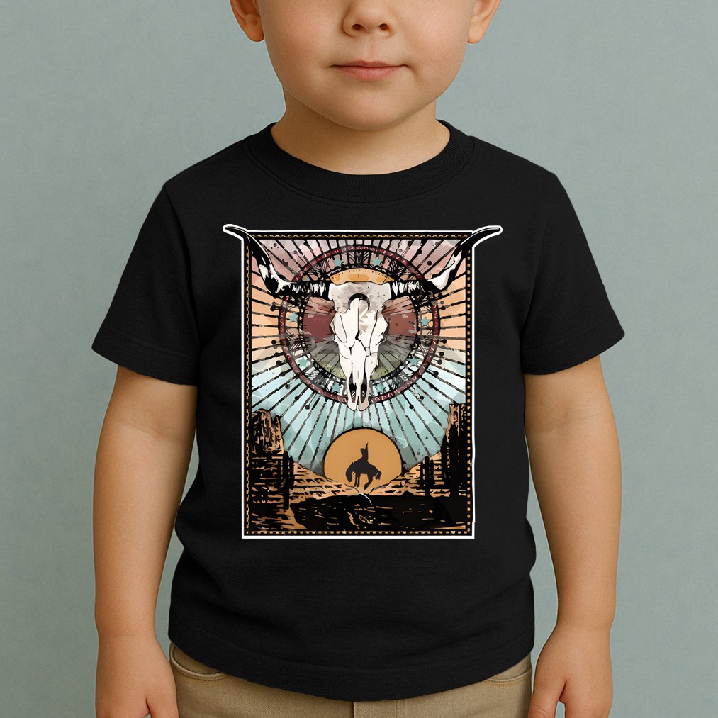 Longhorn Western Country Sweater Western Aesthetic Wild Toddler T-Shirt