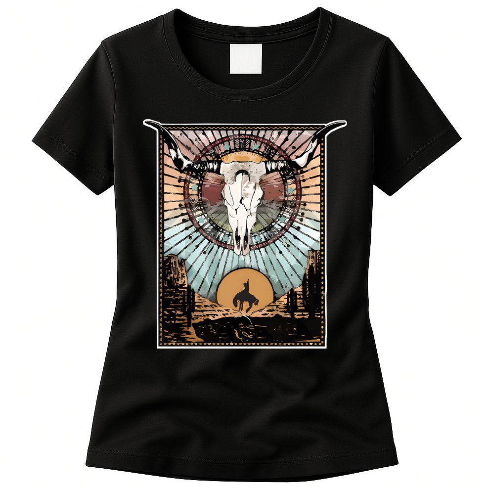 Longhorn Western Country Sweater Western Aesthetic Wild Womens T-Shirt