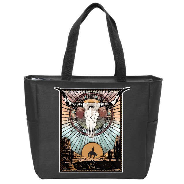 Longhorn Western Country Sweater Western Aesthetic Wild Zip Tote Bag