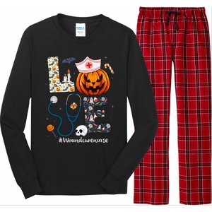 Love Wound Care Nurse Life Spooky Halloween Pumpkin Nurse Long Sleeve Pajama Set