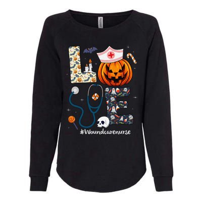 Love Wound Care Nurse Life Spooky Halloween Pumpkin Nurse Womens California Wash Sweatshirt