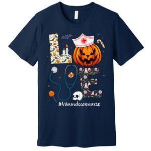 Love Wound Care Nurse Life Spooky Halloween Pumpkin Nurse Premium T-Shirt