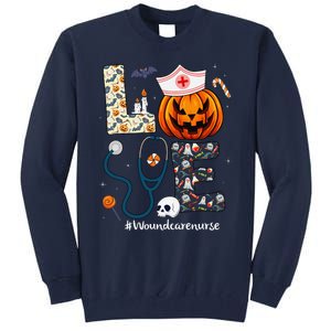 Love Wound Care Nurse Life Spooky Halloween Pumpkin Nurse Tall Sweatshirt