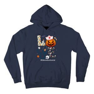 Love Wound Care Nurse Life Spooky Halloween Pumpkin Nurse Tall Hoodie