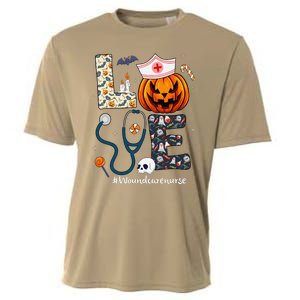 Love Wound Care Nurse Life Spooky Halloween Pumpkin Nurse Cooling Performance Crew T-Shirt