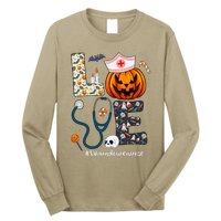 Love Wound Care Nurse Life Spooky Halloween Pumpkin Nurse Long Sleeve Shirt