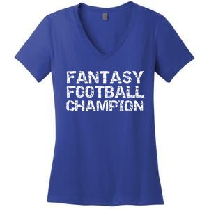 League Winner Champ Trophy Idea Fantasy Football Champion Gift Women's V-Neck T-Shirt